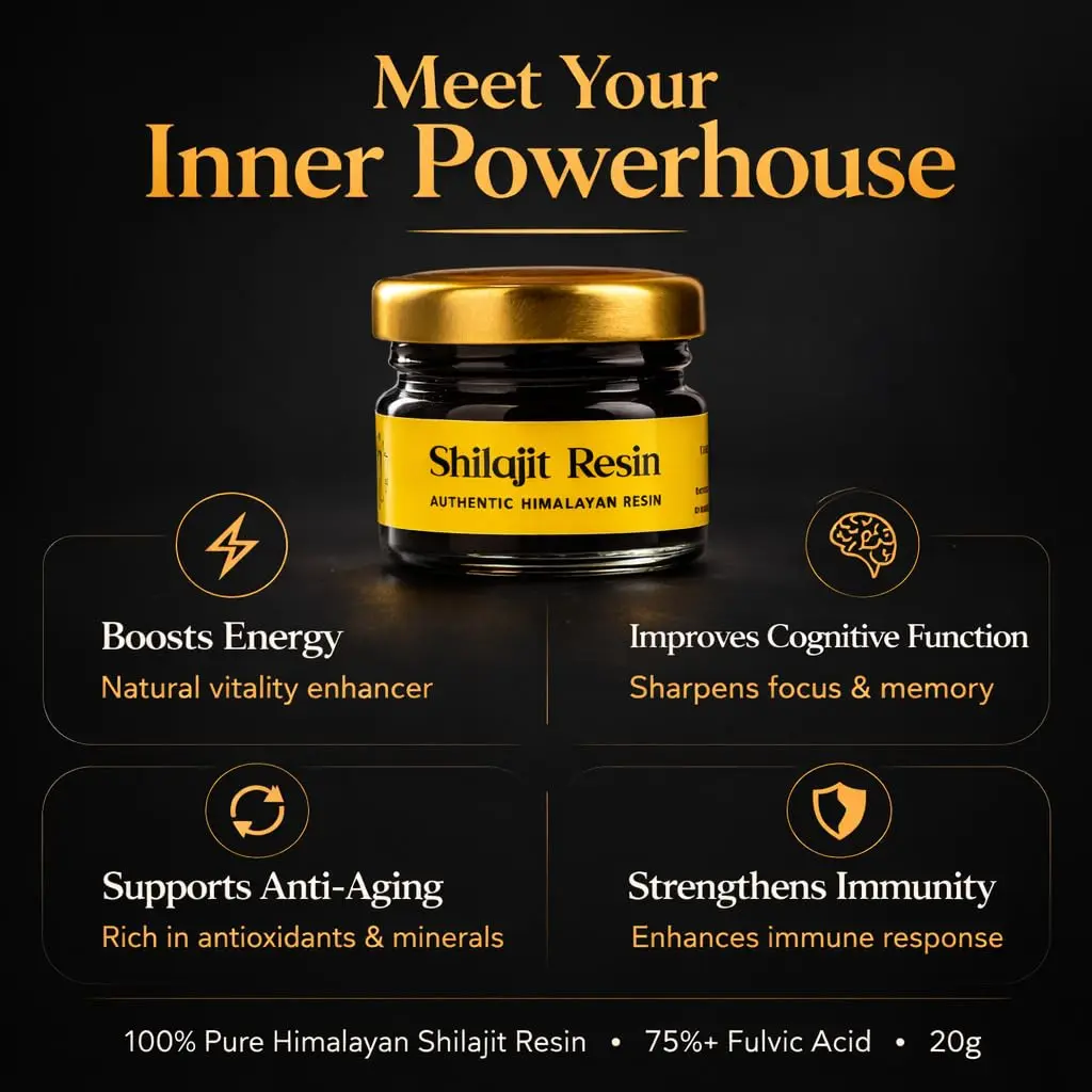 Valeo Shilajit resin sourced from the Himalayas for boosting men's strength, stamina, energy, and supporting healthy aging.