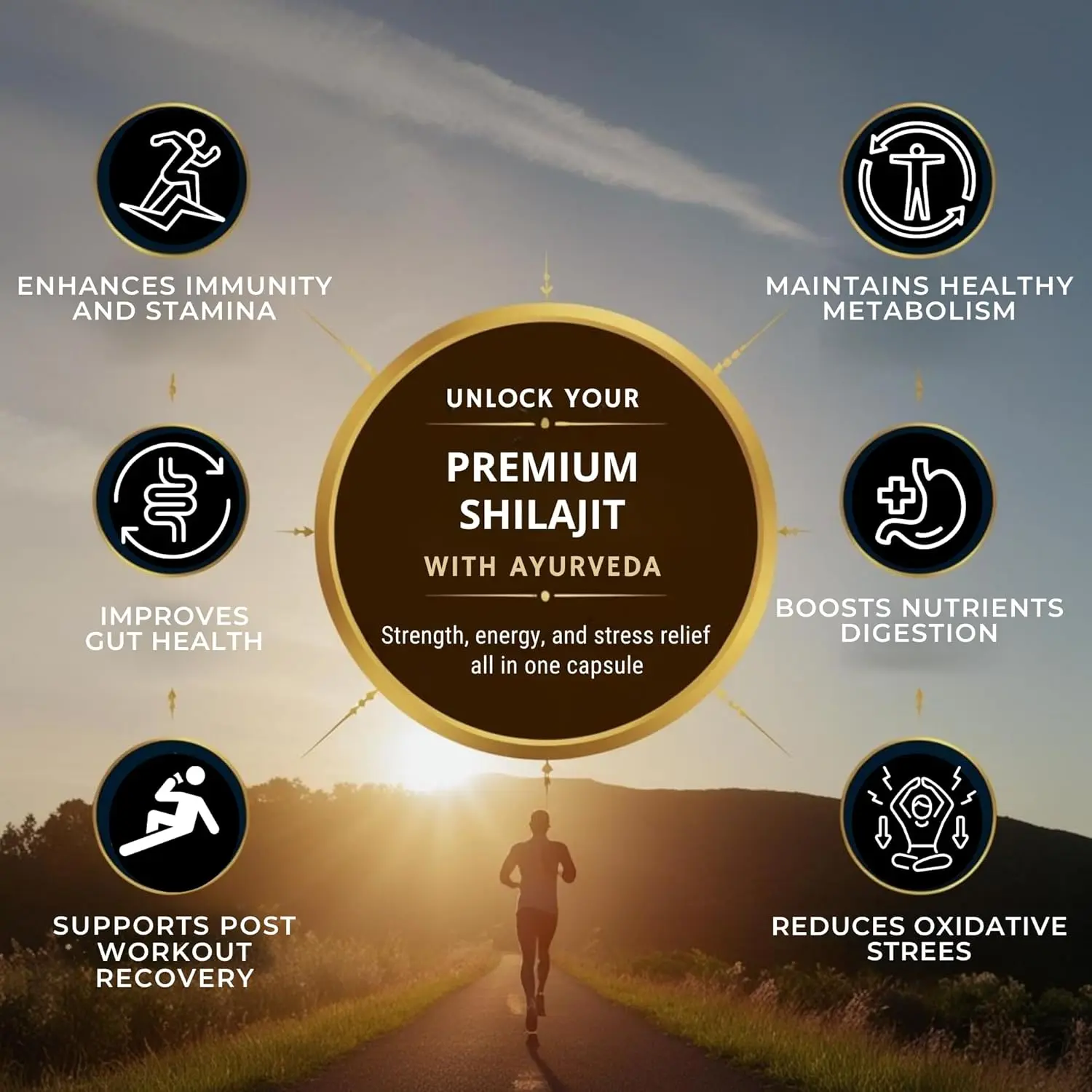 VEDAPURE shilajit capsules containing pure Himalayan shilajit, safed musli, and ashwagandha to boost energy, immunity, and overall health for men, 1000mg, 60 capsules.