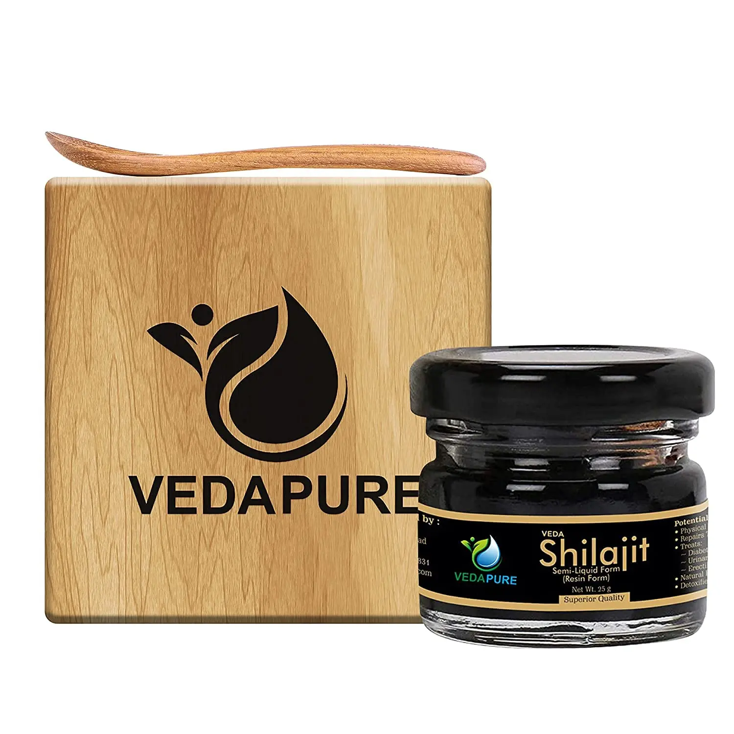 Vedapure Original Shilajit Resin, a rare Himalayan tonic used for endurance, bodybuilding, and overall wellness, comes in a 25-gram pack of 4.