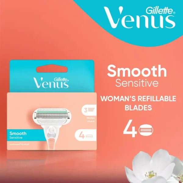 Venus Smooth Sensitive Razor Refills - 4 Count