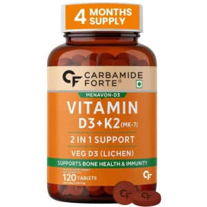 Vitamin D3 K2 supplement promotes calcium absorption for strong bones and supports a healthy heart in both men and women.