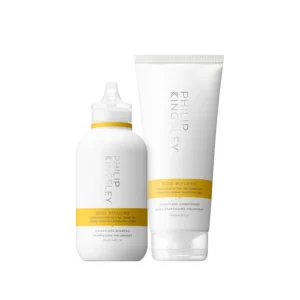 Philip Kingsley Body Building volumizing shampoo and conditioner set adds body, lift, and shine to fine, limp hair while providing weightless hydration and fullness.