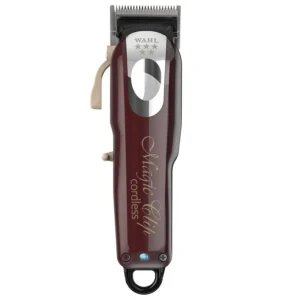 The Wahl Professional Cordless Magic Clip features a crunch blade for smooth fades and a convenient taper lever for adjustable cutting lengths.