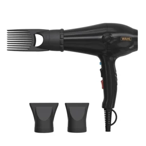 The Wahl PowerPik 5000 hairdryer with pik attachment efficiently dries, adds shine, and reduces frizz on afro and textured hair.