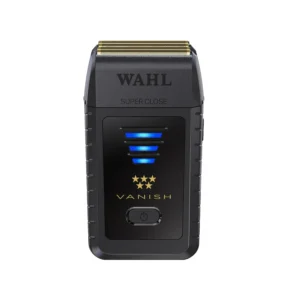 The Wahl Vanish finishing tool removes the smallest hairs for a razor-like finish without irritation, perfect for all-day use thanks to its long battery life and portable design.