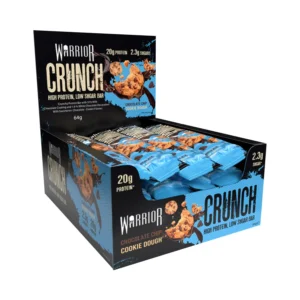 Twelve Warrior Crunch high protein, low carb chocolate chip cookie flavored bars, perfect for post-workout recovery and keto diets.