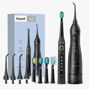 Complete oral care kit featuring a sonic electric toothbrush and water flosser with multiple modes, long battery life, and USB charging, perfect for travel and effective plaque removal.