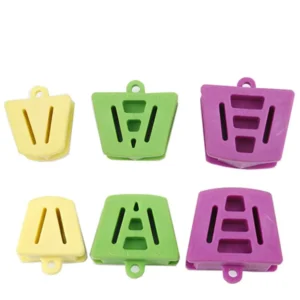 A pack of six latex-free, autoclavable Wecando silicone mouth prop bite blocks for dental oral use and cheek retraction.