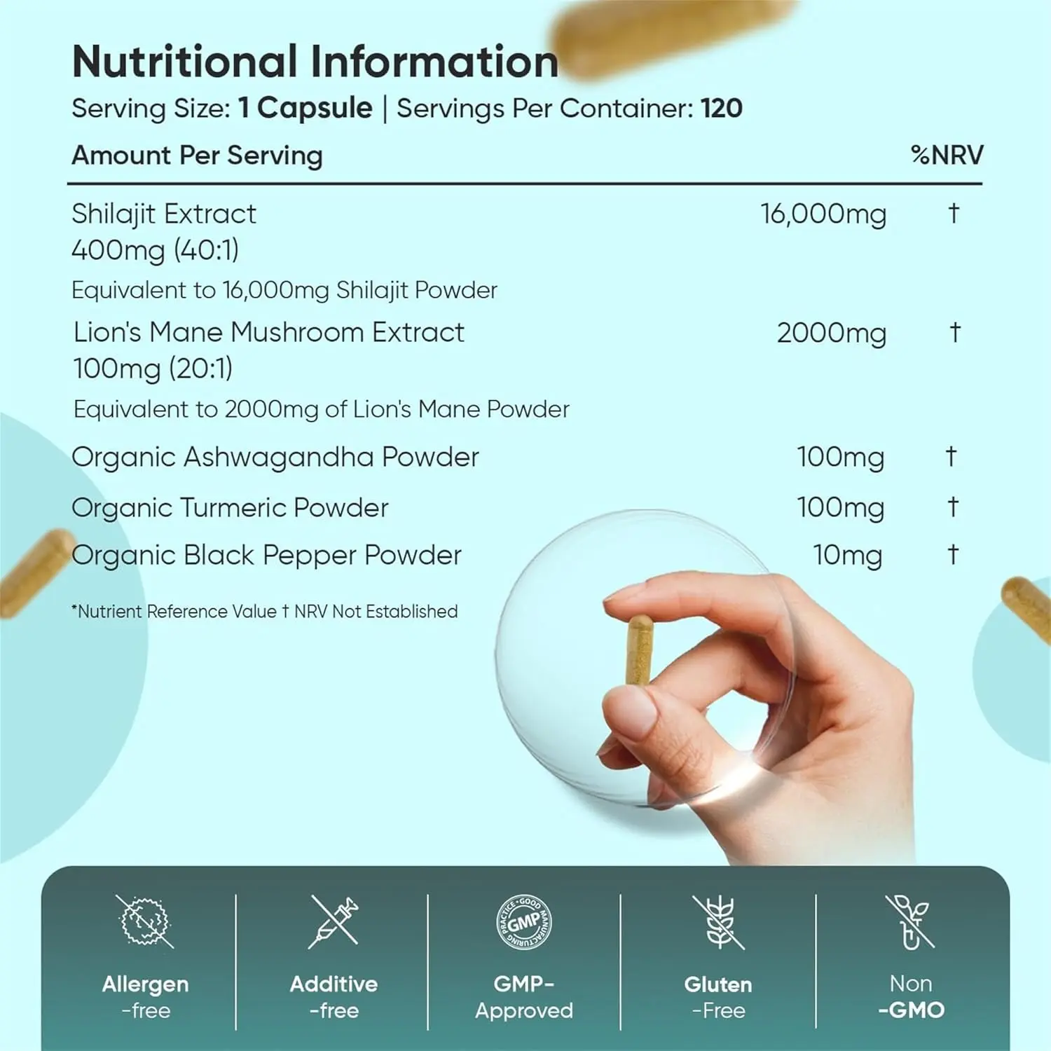 WeightWorld Shilajit Complex capsules contain shilajit, ashwagandha, turmeric, lion's mane, and black pepper for both men and women, providing a four-month supply of vegan, non-GMO, and gluten-free supplement.