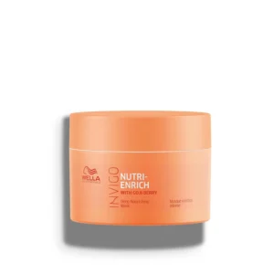 A jar of Wella Nutri-Enrich Mask designed to deeply nourish, moisturize, and revitalize dry and distressed hair with its unique blend of vitamins.