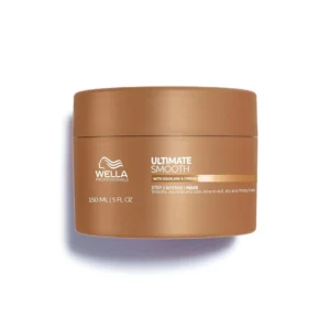 Wella Professionals ULTIMATE SMOOTH hair mask deeply nourishes dry, damaged, and frizzy hair with squalane and Omega 9, leaving it smooth and manageable.
