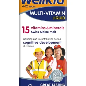 Wellkid multivitamin liquid provides essential vitamins and minerals for babies and infants, formulated with GMP standards and free from artificial additives.
