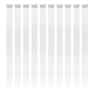 These white clip in hair extensions are lightweight, easy to braid, and perfect for adding glamour and vibrant color highlights to your hair for parties, cosplay, or everyday wear.