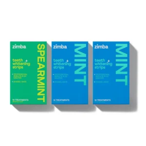Zimba teeth whitening strips for sensitive teeth, made with natural coconut and mint oil, offer a gentle and effective way to achieve a brighter, whiter smile with reduced sensitivity and a refreshing spearmint flavor.