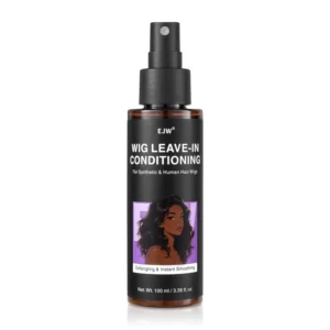 This leave-in wig detangler spray, enriched with hydrolyzed keratin and jojoba oil, instantly tames knots, controls frizz, and refreshes both synthetic and human hair wigs, leaving them soft, smooth, and easy to comb without any residue.
