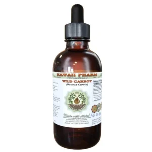 Bottle of Wild Carrot Glycerite alcohol-free liquid extract, a non-GMO herbal supplement made with organic and ethically sourced ingredients.