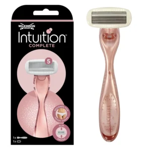 Wilkinson Sword Intuition Complete razor provides a close, smooth shave with skin-protect gel and hyaluronic acid for all skin types.