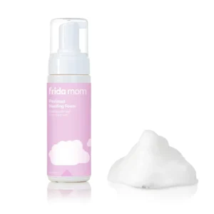 Frida Mom Witch Hazel Perineal Healing Foam provides cooling pain relief and hemorrhoid treatment after birth.