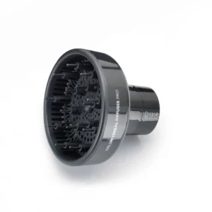 The XXL Pro Diffuser in black uses a flexible gripping system to fit any dryer, boosting volume and waves with soft rubber tips.