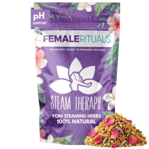 This yoni steam herbs blend is a natural way to cleanse, detox, and support menstrual health with a gentle blend of basil, rosemary, calendula, chamomile, lavender, and rose petals.