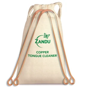 This pure copper tongue cleaner from Zandu helps remove toxins, improve oral health, reduce bad breath, and enhance your sense of taste.
