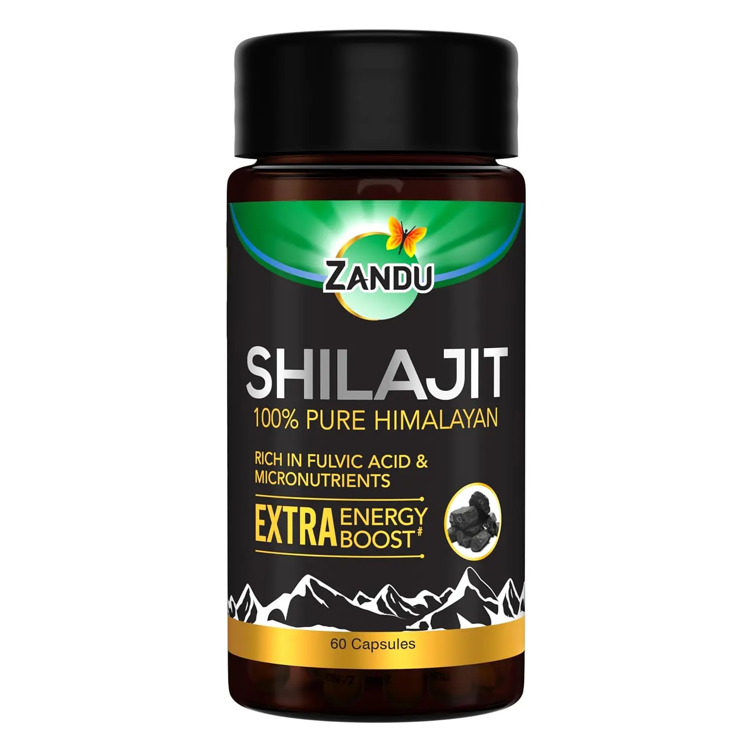 Zandu Shilajit capsules provide natural energy and immunity support with pure Shilajit extracts in vegetarian capsules.