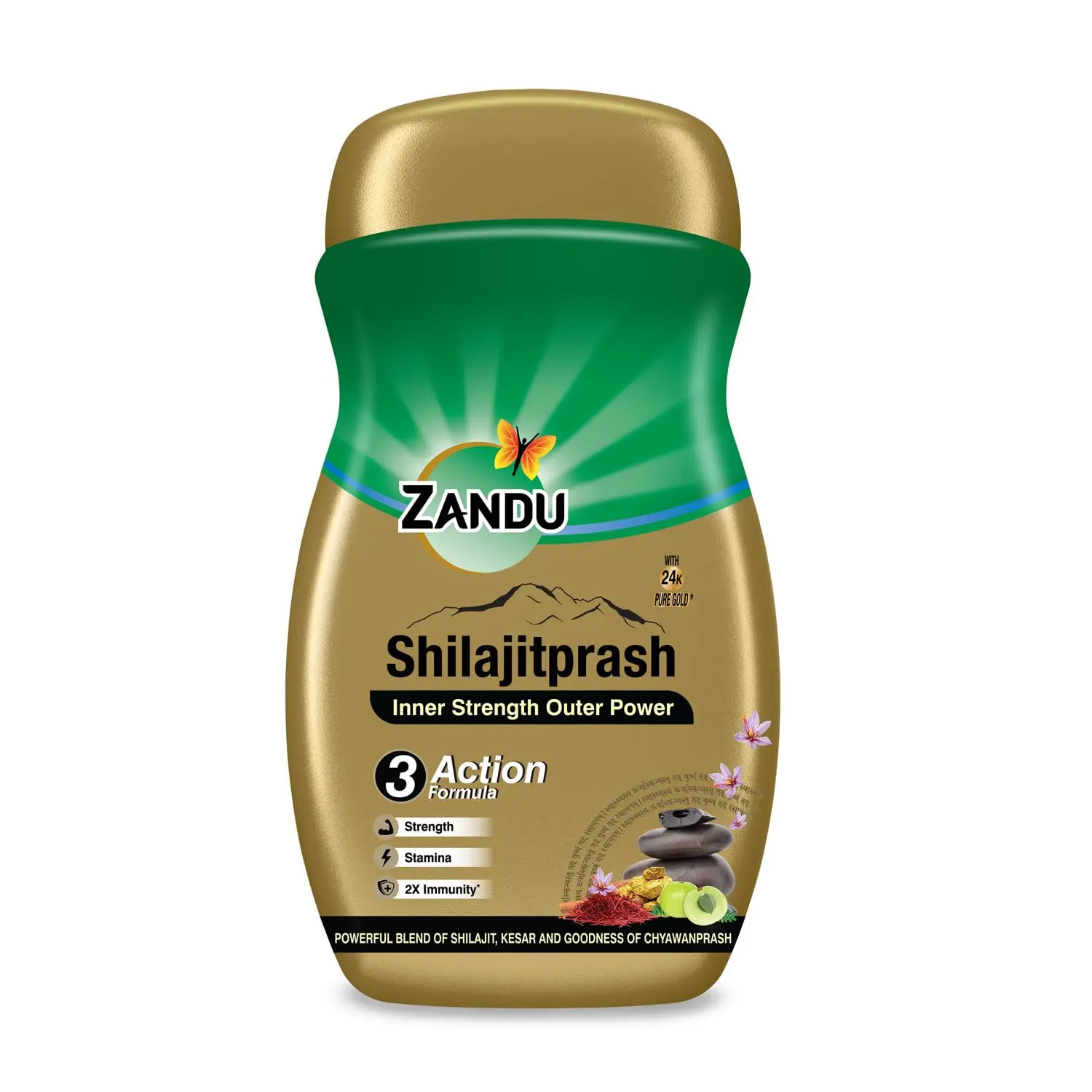 Zandu Shilajitprash capsule contains a powerful combination of Himalayan Shilajit and select Chyawanprash herbs to boost inner strength, outer power, stamina, and immunity.