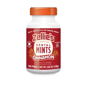 This is a 250-count package of Zellies cinnamon flavored mints sweetened with xylitol, a sugar alternative that promotes oral health and freshens breath.