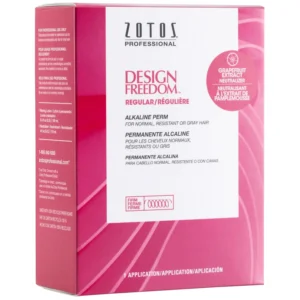 Zotos Design Freedom Regular Alkaline Perm provides creative flexibility, locking in curls while providing shine and manageability with grapefruit extracts.